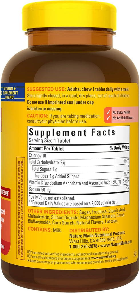Nature Made Chewable Vitamin C 500 mg, Dietary Supplement for Immune Support, 150 Tablets, 150 Day Supply...