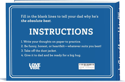 What I Love about Dad Book - Father's day Gifts for Dad from Daughter, Son - Dad Gifts from Daughter, Son - Birthday Gifts for Dad, Dad Birthday G...