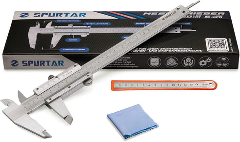 Spurtar Vernier Caliper, 6" Stainless Steel Caliper Measuring Tool, 0-6Inch/0-150mm Manual Micrometer Non Digital Calipers, 0.001"/0.02mm High Pre...