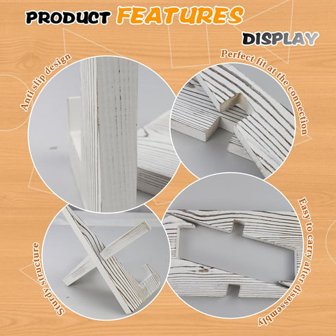 2 Pack 7.2" Wood Cookbook Stand, Recipe Book Holder for Kitchen Counter, Tabletop Easel Plate Display Stand, Picture Frame Stand Rack for Desk Pho...