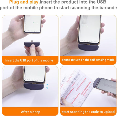 2D Cell Phone Barcode Scanner,Alacrity QR Barcode Reader Scanner Module Scanner with Auto Sensing Type-C Cell Phone Screen Barcode Scanner Scan...