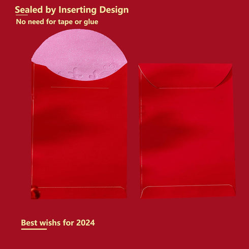 36Pcs Chinese New Year Red Envelopes 2024, Lunar New Year of The Dragon Red Envelopes with 6 Unique Gold Embossed Designs, Lucky Money Red Packets...