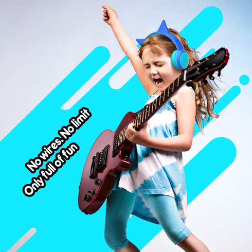 gorsun Bluetooth Kids Headphones with Microphone,Children's Wireless Headsets with 85dB Volume Limited Hearing Protection,Stereo Over-Ear Headphon...