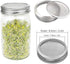 Sprouting Lids WIDE MOUTH 316 Stainless Steel Mesh Lid Sprouting Strainer Lids Kit for Mason Jars Canning Lids Growing Alfalfa Sprout Seeds Salad ...