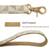 Leather Dog Collar and Leash Set, Check Pattern Dog Collar Leashes Metal Buckle Adjustable Durable for Small Medium Large Dogs (White, L(14.5-18.5...