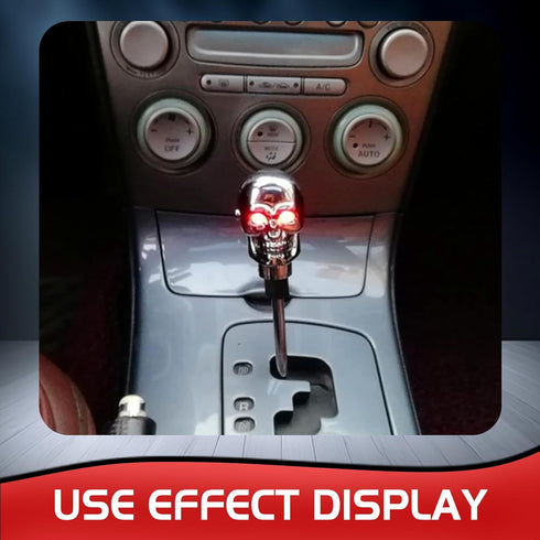 Pack of 1 Shift Head Replacement, Skull Shift Knob Gear Stick, with Led Light, Universal for Most Cars (Red)...