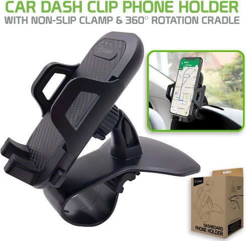 Cellet Car Dash Clip Phone Holder with Non-Slip Clamp & 360° Rotation – Dashboard Mount Compatible with iPhone, Android – Secure, Adjustable Cradl...