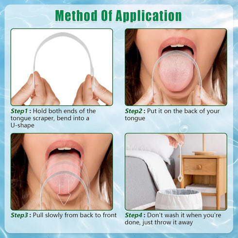 25 Count Disposable Tongue Scraper, Plastic Tongue Cleaner for Adults and Kids, Tongue Scrubber for Oral Care, Promote Fresh Breath...
