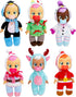 Cry Babies Tiny Cuddles Christmas Holly - 9" Baby Dolls, Cries Real Tears, White Snowman Themed Pajamas...