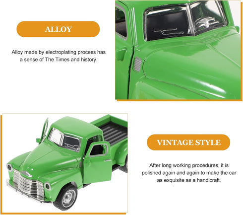 Toyvian Metal Classic Cars Model Die Cast Old Pickup Truck Figurine Alloy Vintage Collectible Toy Car Mini Car Photo Prop for Home Desk Cabinet Bo...