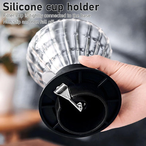 Coffee Dripper, Cone Glass Pour Over Coffee Dripper with Switch Easy Cleansing Reuse Pour Over Coffee Dripper Filter for Backpacking Camping...