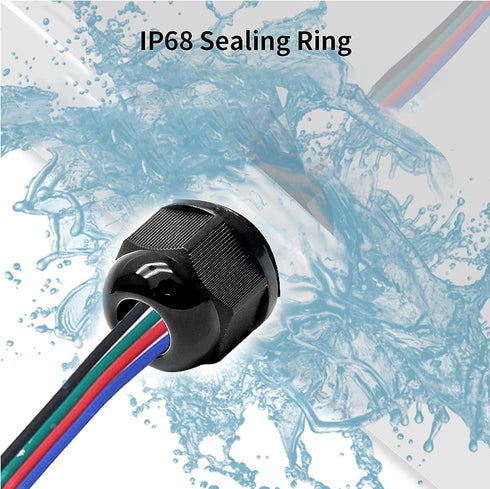 1" NPT Nylon Cable Glands, IP68 Waterproof Adjustable Cord Grip Cable Connector Strain Relief Wire Protectors for 18-25mm Cable Diameter, 2 Pcs, B...