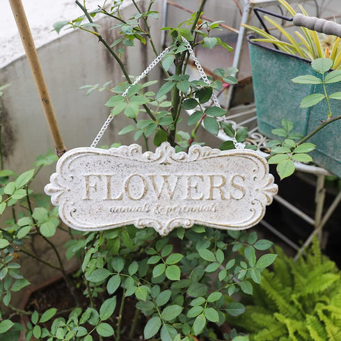All Chic Metal Garden Sign Hanging Flower Sign Yard Sign Garden Decor Sign Door Hanger Metal Garden Decor Rustic Farmhouse Backyard Outdoor Wall D...