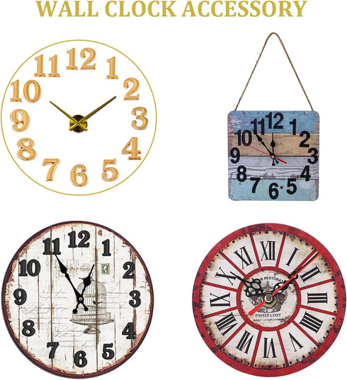 Clock Numerals Kit DIY Digital Clock Numbers Arabic Number and Roman Number for Clock Hands Replacement Parts Clock Accessories in Black Silver Go...