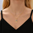 SLOONG Evil Eye Hamsa Hand Necklace 14k Gold Plated Third Eye White Blue Cz Womens Pendant Necklace...