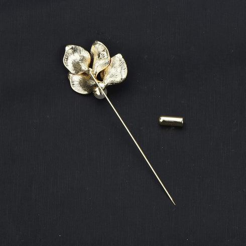 Elegent Calla Lily Flower Cluster Lapel Pins Brooch Crystal Enamel Floral Boutonniere Bouquets Corsage Stick Pin Suit Cardigan Scarf Tie Pins Wedd...