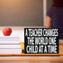 JennyGems A Teacher Changes World One Child at Time Wood Sign, Inspirational Teacher Gift, Classroom Decor, Gift for Teacher Appreciation...