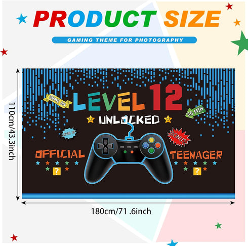 Video Game Birthday Decorations 8 9 10 11 12 13 14th Birthday Decorations for Boys Gaming Theme Photo Props Backdrop Banner Teenager Birthday Deco...