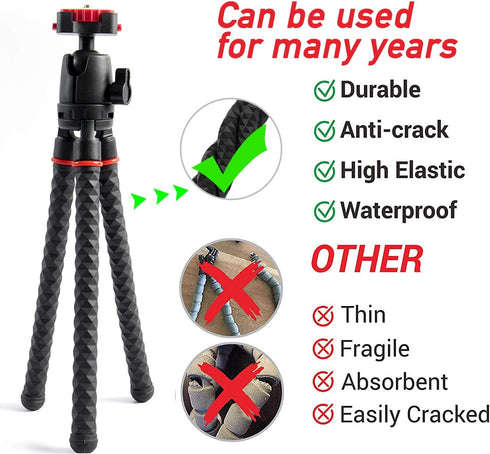 Phone Tripod LINKCOOL 360 Degree Rotation Flexible Tripod Travel Octopus Tripod for iPhone/Smartphone/Ipad/DSLR/Sports Action Camera, with Bluetoo...