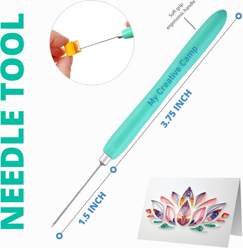 MY CREATIVE CAMP 5 Pack Paper Quilling Tools Set - Quilling Supplies, Quilling Tool Kit Includes: 2 Quilling Slotted Tools, Needle Tool, Tweezer &...