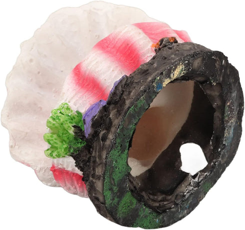 Tnfeeon Aquarium Shell Air Bubbler Decoration Simulation Artificial Resin Fish Reservoir Shell Ornament with Air Bubble Stones...