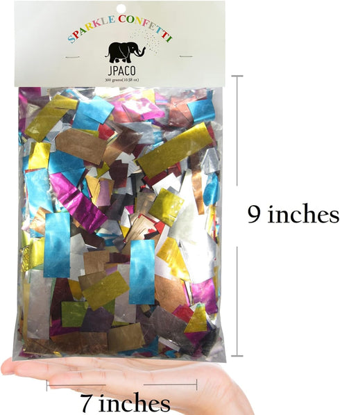 LARGE Metallic Confetti – Jumbo Mylar Rainbow Foil Confetti Bag Perfect for New Years, Surprise Parties, Birthdays, Photoshoots, Engagements & Wed...