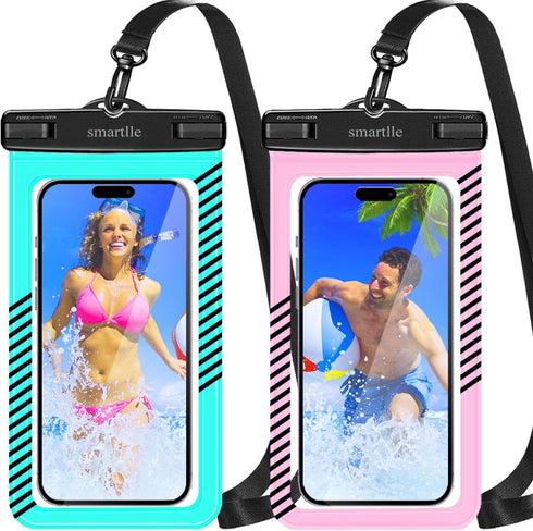 Waterproof Phone Pouches Bags Holder, Cell Phone Water Protectors Pouch Bag 2 Pack for Swimming, IPX8 Water Proof Phone Cases pouch for iPhone 15 ...
