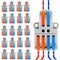 MELFIE 20PCS Lever Wire Connectors, 2 in 4 Out Quick Wire Connectors, Electrical Lever Nuts Wire Connectors Push-in Conductor Terminal Block AWG 2...
