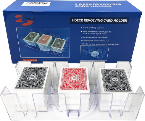 Yuanhe 9 Deck Rotating-Revolving Playing Card Tray, Card Holder...