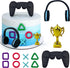 11 PCS Video Game Themes Cake Toppers Cake Decoration Headset Cake Decoration Game Console Controller Cake Decoration Game Theme Birthday Party Su...