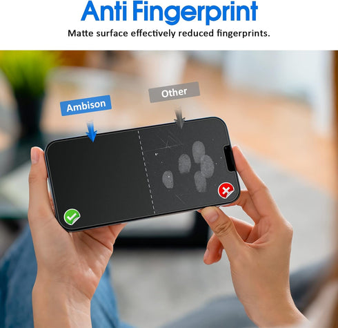 Ambison [2 Pack Matte Glass Screen Protector Designed for iPhone 14 2022/iPhone 13/13 Pro, Install Frame/Bubble Free/Anti-Glare&Fingerprint, 9H Te...