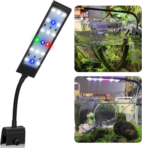 LED Aquarium Light Clip On Fish Tank Lighting small mini Fish Tank aquarium light White Blue green and red led...