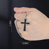 Cross Pendant for Car Rear View Mirror Decor Hanging Ornament Stainless Steel Cross Necklace Men Christian Gift...