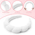 3 PCS Sponge Spa Headband Puffy Spa Headband with Wrist Washband Face Wash Set, Terry Towel Cloth Fabric Head Band for Skincare Makeup Headband an...
