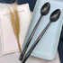 100PCS Disposable Spoons, 18cm/7Inch Milk Tea Spoon, Individually Wrapped Long-handled Spoon for Restaurant Milk Tea Shop Party (Black)...