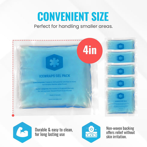 ICEWRAPS 3"x3" Small Gel Ice Packs for Injuries Reusable | Hot Cold Packs for Nose, Face, or Fingers | Mini Tiny Ice Packs for Lunch Box | Include...