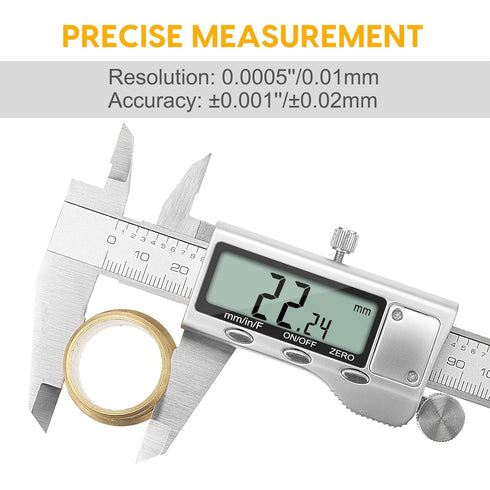 Digital Caliper, Sangabery 6 inch Stainless Steel Caliper Measuring Tool with Inch/Metric/Fractions Conversion and Large LCD Display, Perfect for ...