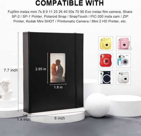 Vienrose Instax Mini Photo Album Book 208 Pictures 2x3 Polaroid Photo Album, for Fujifilm Instax Mini 7s 8 9 11 12 25 26 40 50s 90 Evo Z2300 Insta...
