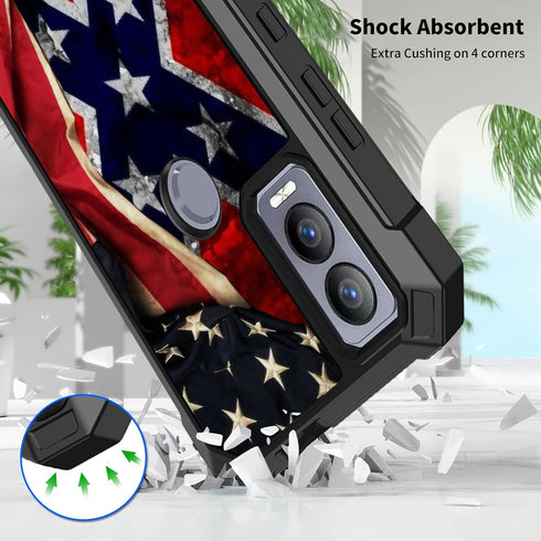 for Cricket Magic 5G Phone Case/AT&T Propel 5G Phone Case with Tempered Glass Screen Protector Dual Layer Structure Protection Shockproof TPU Bump...