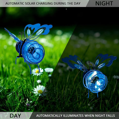Solar Garden Lantern Outdoor Decorative Waterproof LED Bug Lights Tabletop Lanterns Lamp for Yard Art Garden Sculptures for Patio Yard Pathway Met...