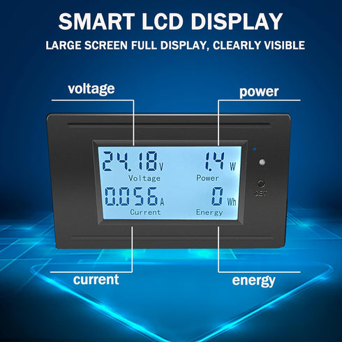 DC 6-100V 0-20A LCD Display Digital Current Voltage Power Energy Meter Multimeter Ammeter Voltmeter...