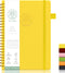 Alltree Lined Spiral Notebook, Hardcover Notebook for Work, Medium A5-6 inches x 8.5 inches,Spiral Journal with Pen Loop, Pocket, 160 Pages, Yello...
