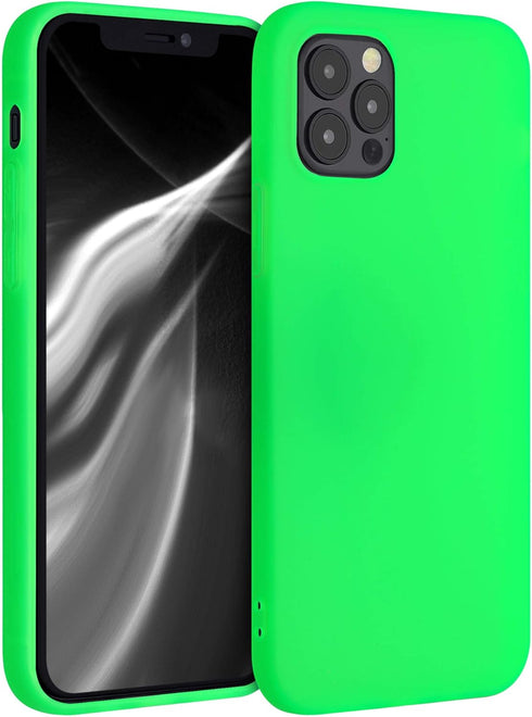 kwmobile Case Compatible with Apple iPhone 12 / iPhone 12 Pro Case - Soft Slim Protective TPU Silicone Cover - Neon Green...