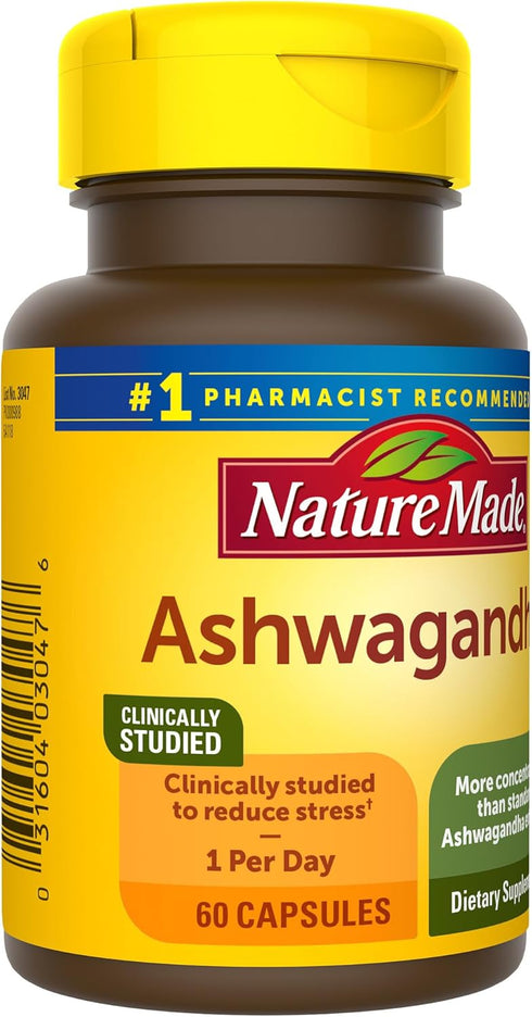 Nature Made Ashwagandha Capsules 125mg for Stress Support, 60 Capsules, 60 Day Supply...