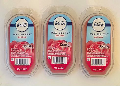 Febreze April Fresh Wax Melts, 3 Packs of 6 Wax Melt Warmer Cubes per Pack, Each pack is 2.5 OZ of Air Freshener...