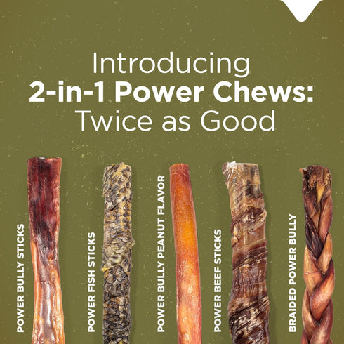 Natural Farm Power Fish Sticks Dog Chews (6”, 5-Pack), 2-in-1 Power Chews: Premium Beef Cheek Wrapped in Crunchy Tilapia Skin, Rich in Omega 3s, L...