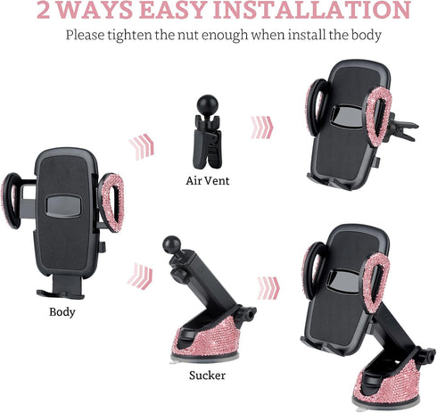 eing Car Phone Mount Holder Dashboard Air Vent Windshield,Compatible with iPhone 12/11/11 Pro/8 Plus/8/SE/X/XR/XS/7 Plus Samsung S20/S10/S9/S8,Mot...
