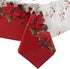 Newbridge Christmas Blooming Poinsettia’s Double Bordered 70 inch Long Table Runner, Holiday Red and White Poinsettia Dining Table Runner...