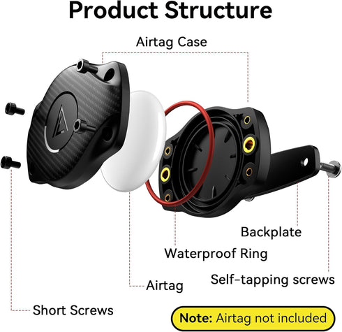 AirTag Dog Collar Holder IPX8 Waterproof Carbon Fiber Mount (2 Pack) Ultra-Secure,Never Dehisce Apple Airtag case,Fits All Width Collars?for Small...