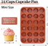 JOERSH 2-PK Mini Muffin Pans Non-Stick 24 Cups Silicone Mini Cupcake Pans, Silicone Baking Molds for Muffin Cakes, Tart, Bread...